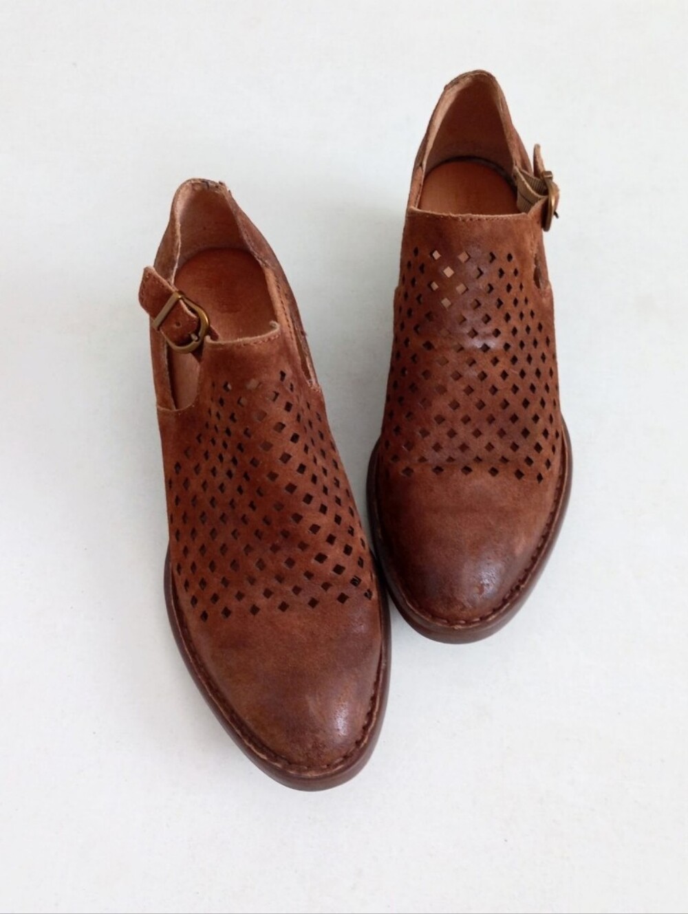 Born Nanna brown suede perforated cut out booties - Picture 7 of 13